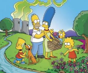 yapboz Bir piknik günü Simpson ailesi
